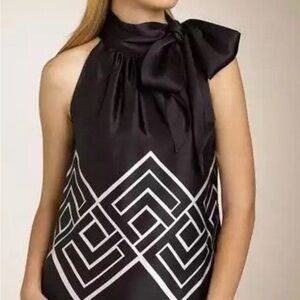 MICHAEL Michael Kors Black Sleeveless Bow-Neck Geo Print Camisole